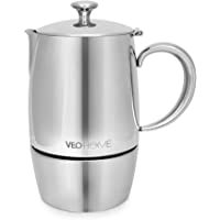 VeoHome - Cafetera Italiana de Acero Inoxidable 6 tazas 300 ml – Cafetera Moka Italiana para cocinas Inducción…